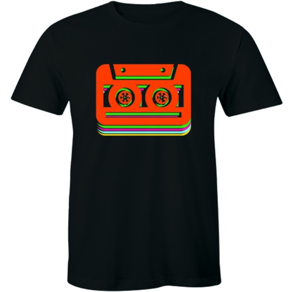 Cassette Tape Radio DJ Vintage 80s Premium T-shirt - Picture 1 of 3